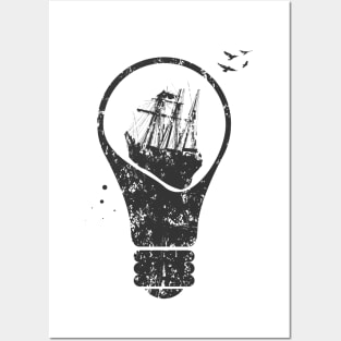 Light Bulb - Sail Ship Posters and Art